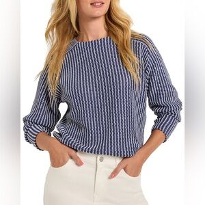 Nic + Zoe zig‎ zag blues sweater top SEE DESCRIPTION